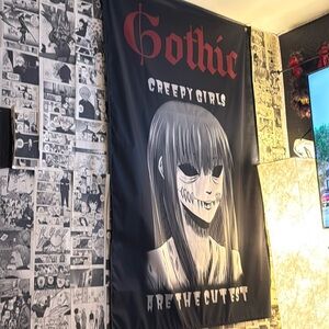 Gothic girl wall tapestry
